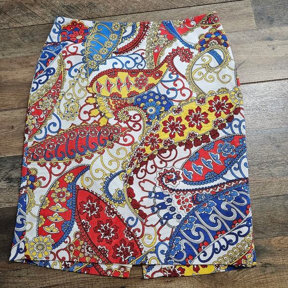 Talbots Petites Paisley Swirl Short Pencil Skirt 4P - Picture 1 of 10